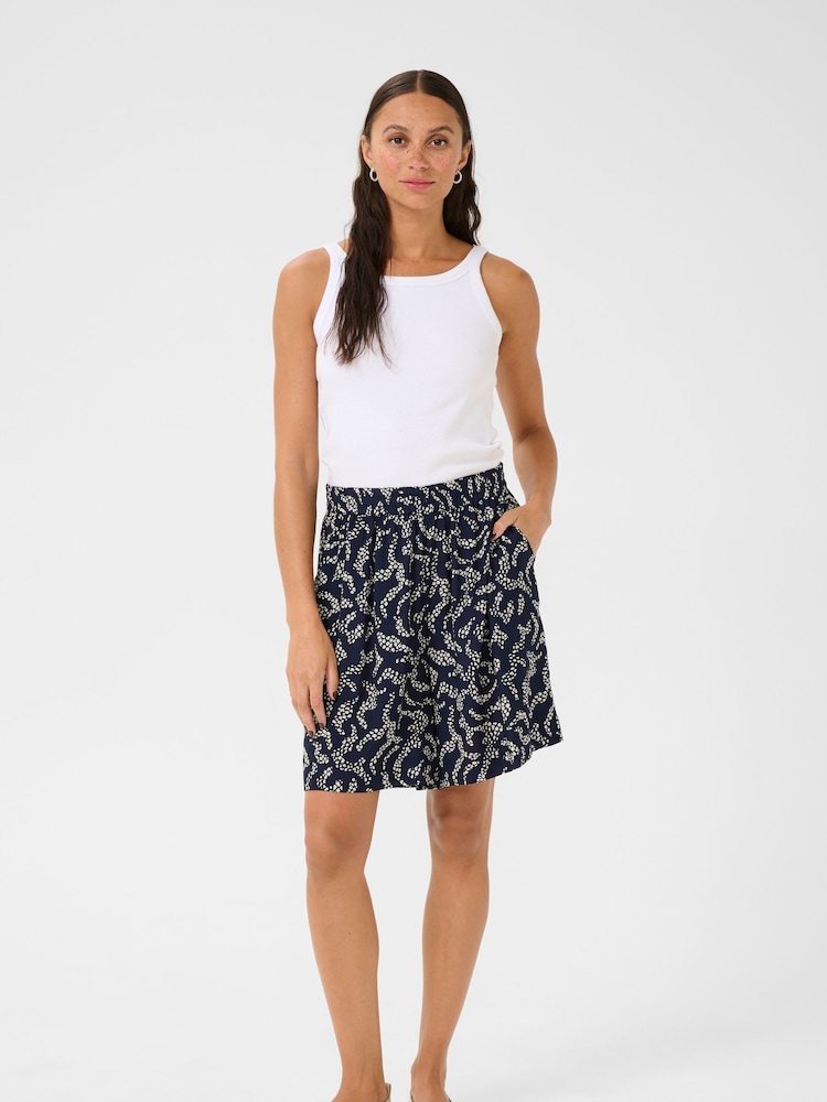Kaffe Blue KAbarton Elasticated Waist Shorts - Image 2 of 5