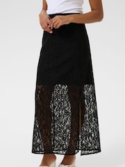 Kaffe KAlora Lace Maxi Black Skirt - Image 1 of 5