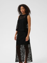 Kaffe KAlora Lace Maxi Black Skirt - Image 2 of 5