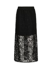 Kaffe KAlora Lace Maxi Black Skirt - Image 4 of 5