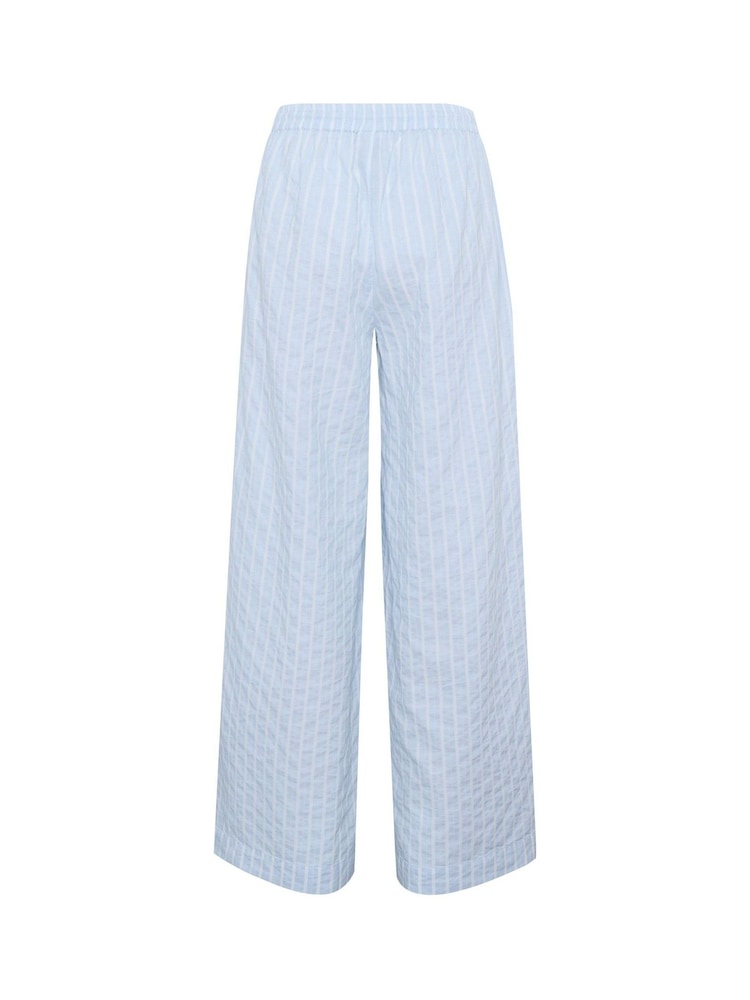 Kaffe Blue KAsara Wide Leg Striped 100% Cotton Trousers - Image 6 of 6 Kaffe Blue KAsara Wide Leg Striped 100% Cotton Trousers - Image 6 of 6