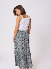 Kaffe Blue KAmaxi A-Line Smock Maxi Skirt - Image 4 of 6