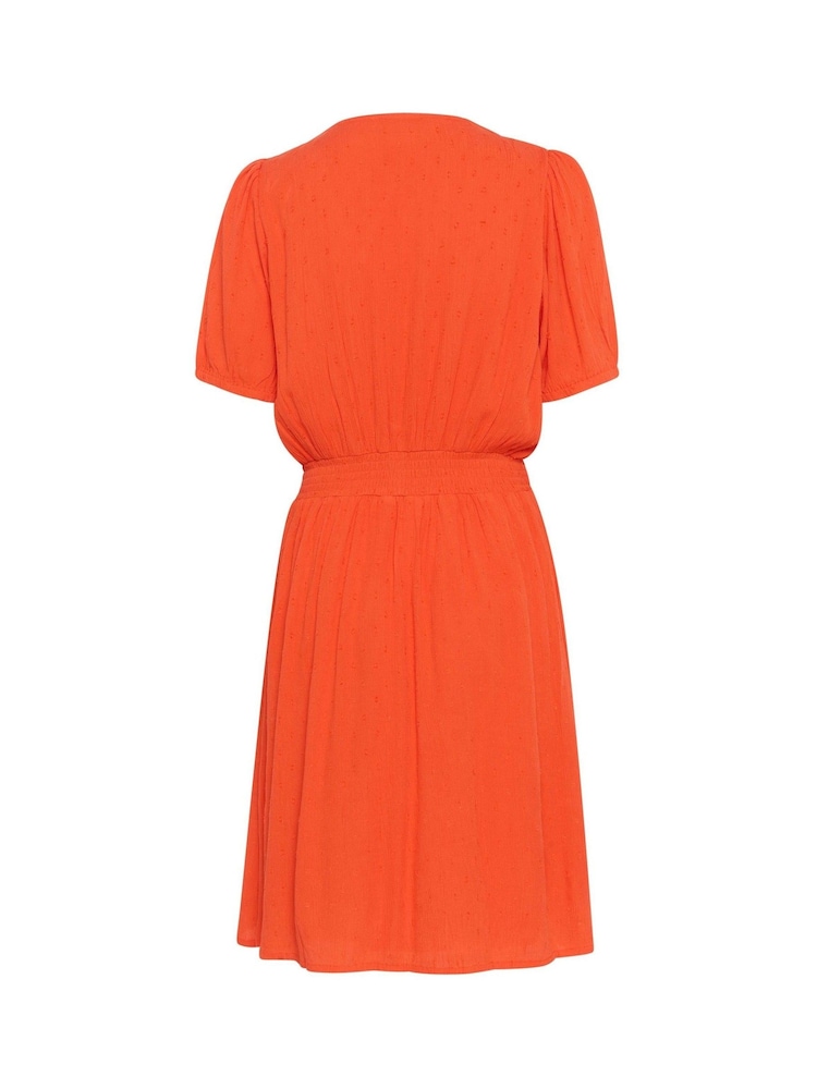 Kaffe Red KAronna V-Neck Short Sleeve Dress - Image 6 of 6 Kaffe Red KAronna V-Neck Short Sleeve Dress - Image 6 of 6