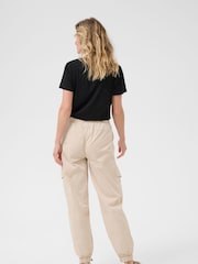 Cream Natural CROtilie Drawstring Waist Trousers - Image 3 of 5