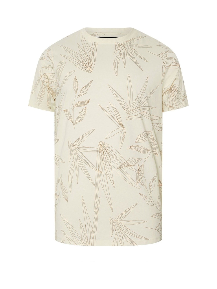 BadRhino Big & Tall Natural Leaf Print 100% Cotton T-Shirt - Image 1 of 2
