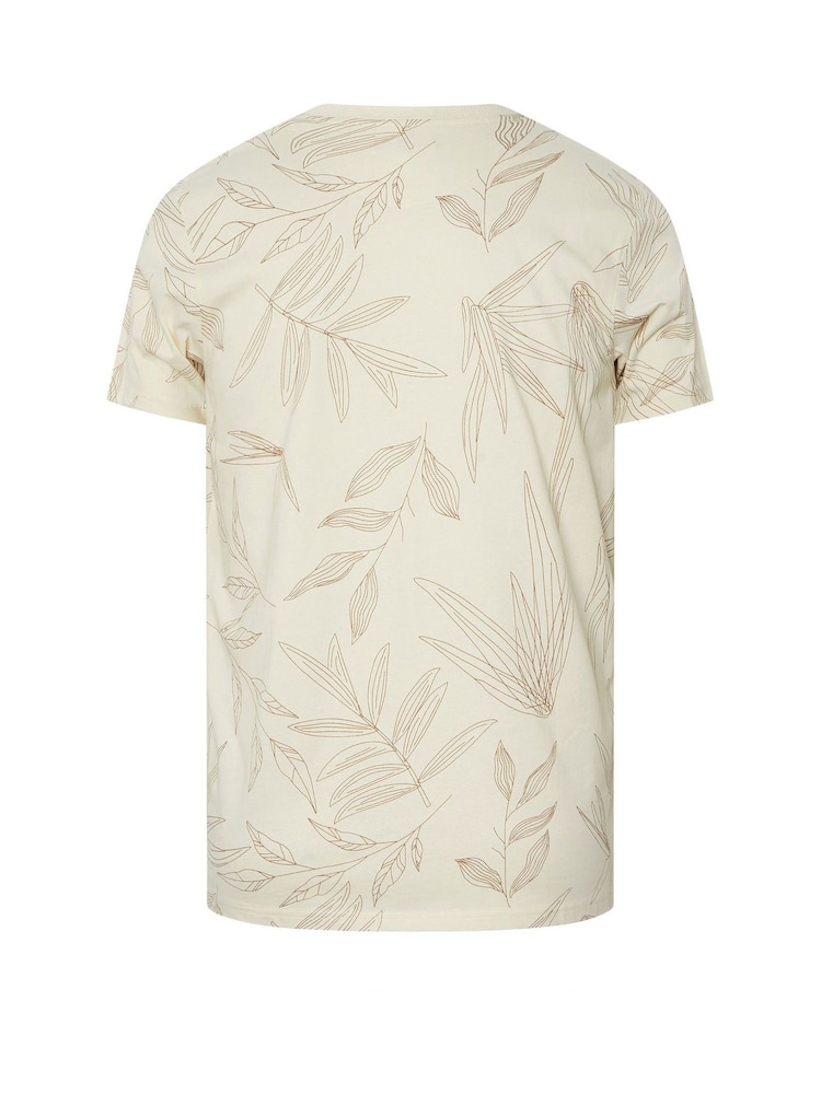 BadRhino Big & Tall Natural Leaf Print 100% Cotton T-Shirt - Image 2 of 2