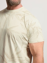 Naravni - BadRhino Big & Tall majica s potiskom listja iz 100% bombaža - Slika 4 iz 6