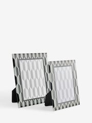 Monochrome Geo Patterned Glass Photo Frame - Image 4 of 5