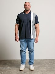 BadRhino Big & Tall Blue Cut & Sew Button-Up 100% Cotton Polo Shirt - Image 2 of 6