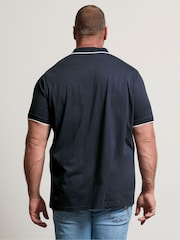 BadRhino Big & Tall Blue Cut & Sew Button-Up 100% Cotton Polo Shirt - Image 3 of 6
