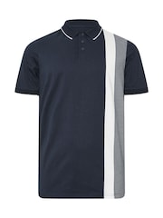 BadRhino Big & Tall Blue Cut & Sew Button-Up 100% Cotton Polo Shirt - Image 5 of 6