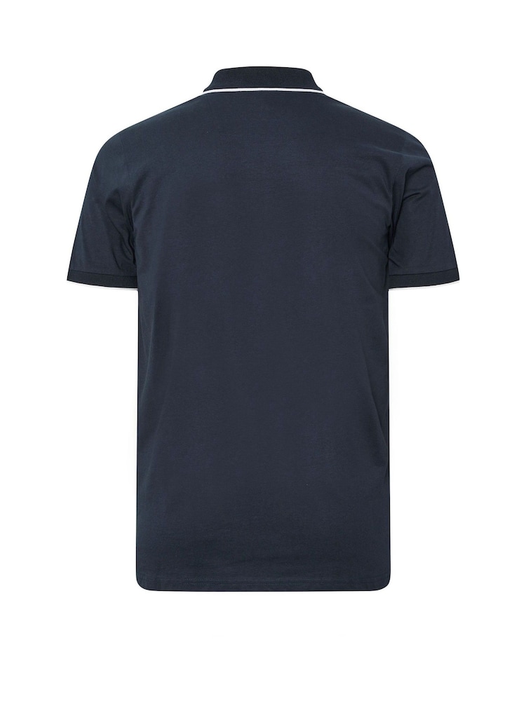 BadRhino Big & Tall Blue Cut & Sew Button-Up 100% Cotton Polo Shirt - Image 6 of 6
