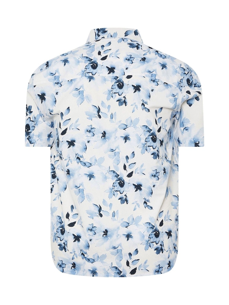 BadRhino Big & Tall White Chrome Peached Short Sleeve Revere Collar 100% Cotton Shirt - Image 2 of 2
