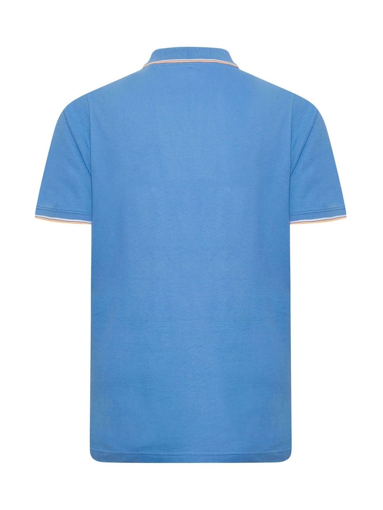 BadRhino Big & Tall Blue Pique Tipped Polo Shirt - Image 2 of 2