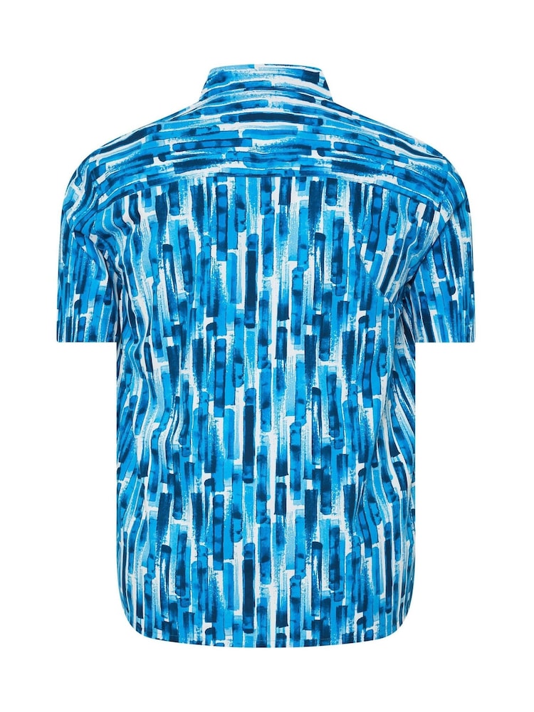 BadRhino Big & Tall Black Chrome Peached Short Sleeve Revere Collar 100% Cotton Shirt - Image 2 of 2