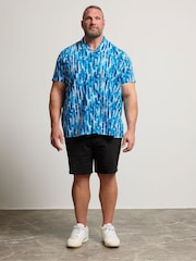 Negro cromo - BadRhino Big & Tall Peached Short Sleeve Cuban Collar 100% Cotton Shirt - Imagen 3 de 6