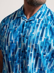 Negro cromo - BadRhino Big & Tall Peached Short Sleeve Cuban Collar 100% Cotton Shirt - Imagen 4 de 6