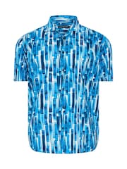 Negro cromo - BadRhino Big & Tall Peached Short Sleeve Cuban Collar 100% Cotton Shirt - Imagen 5 de 6