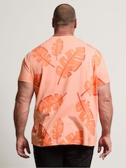 Rosa - BadRhino Big & Tall Leaf Print 100% Cotton T-Shirt - Imagen 3 de 6