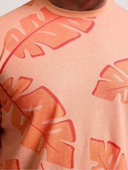 Rosa - BadRhino Big & Tall Leaf Print 100% Cotton T-Shirt - Imagen 4 de 6