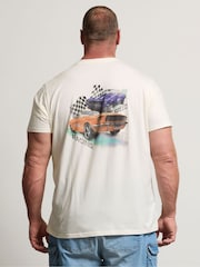 BadRhino Big & Tall White Racing Car 100% Cotton T-Shirt - Image 3 of 6