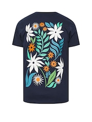 BadRhino Big & Tall Blue Flower Front & Back T-Shirt - Image 2 of 2