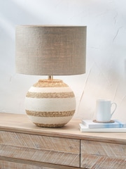 Pacific Lifestyle Natural Talalla Sea Grass Round Table Lamp - Image 1 of 5