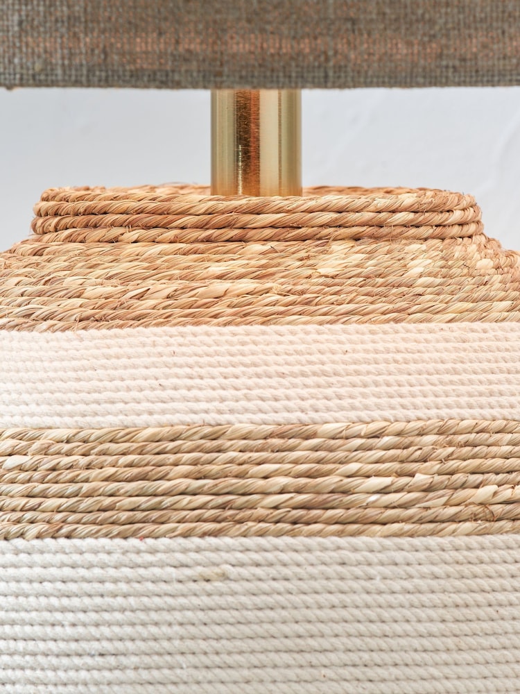 Pacific Lifestyle Natural Talalla Sea Grass Round Table Lamp - Image 2 of 5