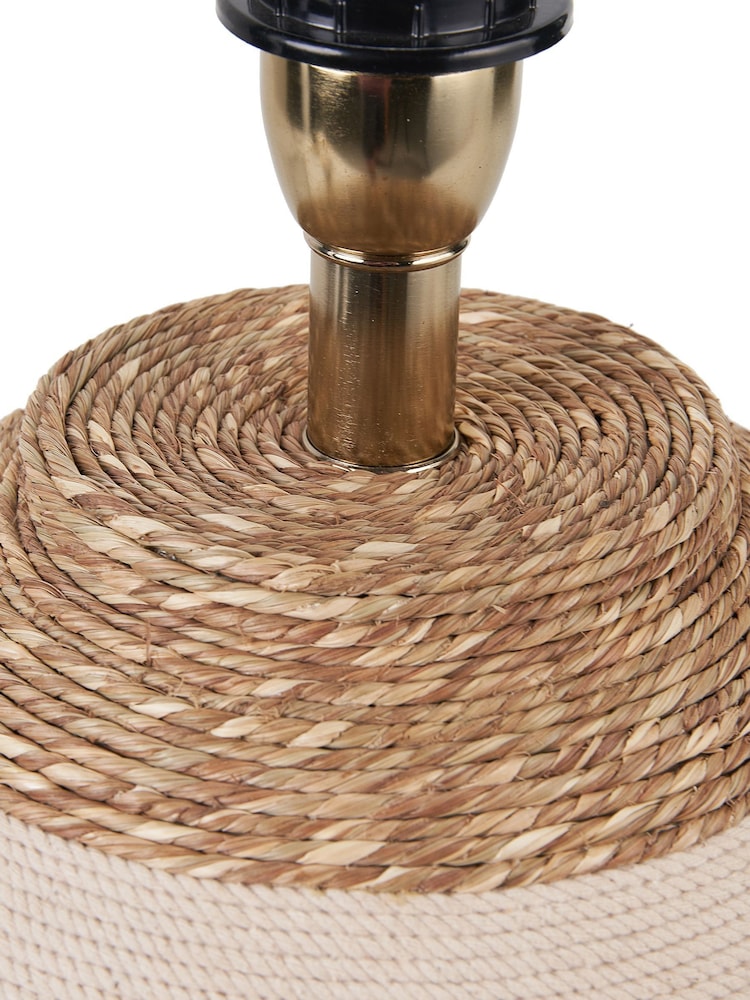 Pacific Lifestyle Natural Talalla Sea Grass Round Table Lamp - Image 5 of 5