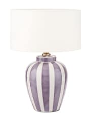 Pacific Lifestyle Lilac Priscilla Stripped Ceramic Table Lamp - Image 3 of 4