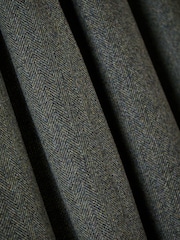 Teal Blue Brushed Herringbone Pencil Pleat Blackout Thermal Curtains - Image 5 of 5