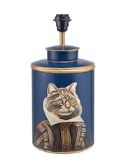 Pacific Lifestyle Blue Cat Hand Painted Metal Table Lamp - Image 3 of 4