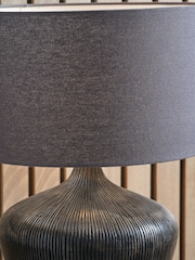 Pacific Lifestyle Black Manaia Antique Textured Wood Table Lamp - Image 2 of 4
