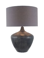 Pacific Lifestyle Black Manaia Antique Textured Wood Table Lamp - Image 3 of 4