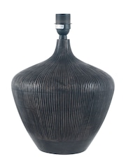 Pacific Lifestyle Black Manaia Antique Textured Wood Table Lamp - Image 5 of 7