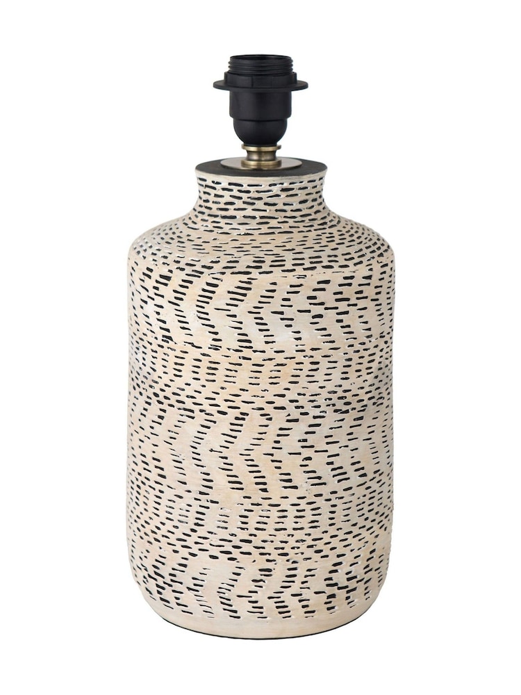 Pacific Lifestyle Natural Atouk Textured Stoneware Table Lamp - Image 5 of 5
