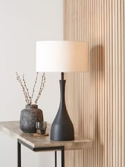 Pacific Lifestyle Black Llora Metal Curved Table Lamp - Image 1 of 4