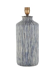 Pacific Lifestyle Blue Bude White Stripe Stoneware Table Lamp - Image 5 of 5