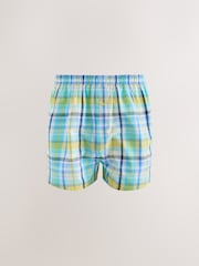 Red/Blue Madras Check 4 pack Woven Pure Boxers - Image 4 of 8