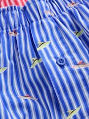 Yellow/ Blue Summer Print 4 pack Woven Pure Boxers - Image 8 of 8