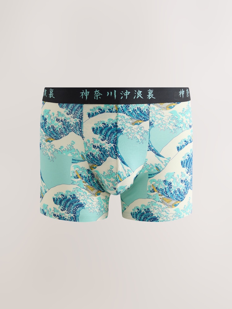 Blue Licence Blue Hokusai Trunks 3 Pack - Image 2 of 7