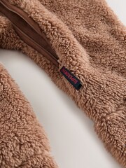 Superdry Brown Teddy Fleece Pramsuit - Image 6 of 6
