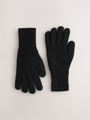 Black Rib Knit Gloves - Image 1 of 3