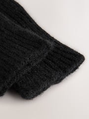 Black Rib Knit Gloves - Image 3 of 3