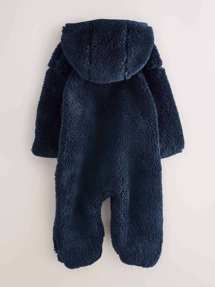 Superdry Blue Teddy Fleece Pramsuit - Image 2 of 6