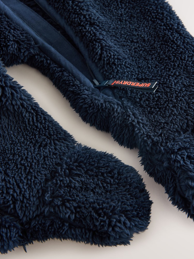 Superdry Blue Teddy Fleece Pramsuit - Image 6 of 6
