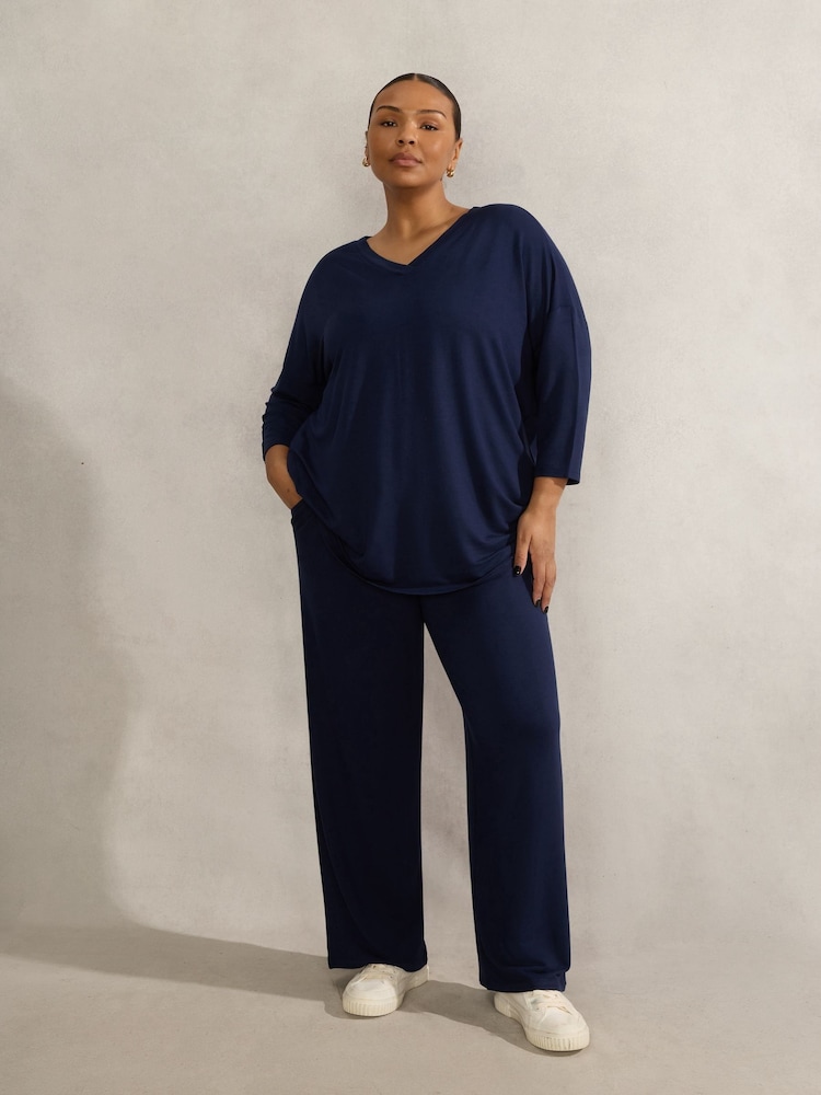Live Unlimited Blue Curve Lightweight Supersoft 3/4 Sleeve Top - Image 1 of 4