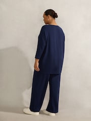 Live Unlimited Blue Curve Lightweight Supersoft 3/4 Sleeve Top - Image 4 of 4