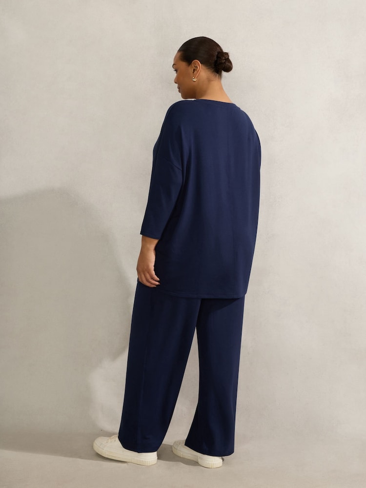 Live Unlimited Blue Curve Lightweight Supersoft 3/4 Sleeve Top - Image 4 of 4