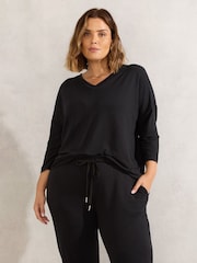 Live Unlimited Black Curve Lightweight Supersoft 3/4 Sleeve Top - Image 1 of 1